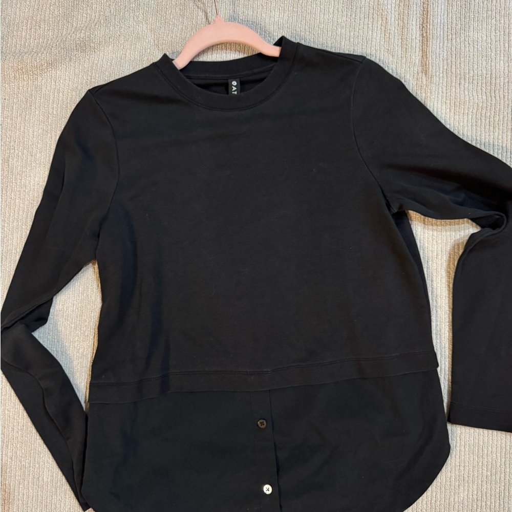 Athleta Black Fitted Long Sleeve Top